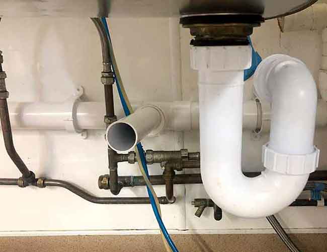 Under Sink Plumbing Replaced